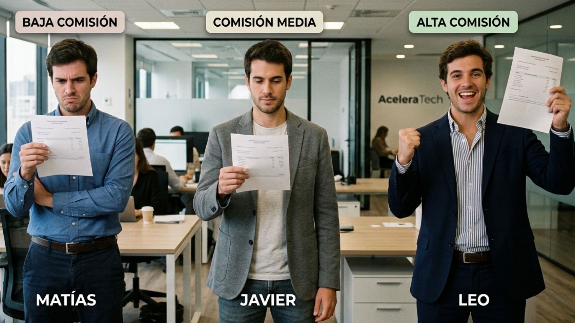 Disculpe, ¿dan sueldo más comisiones?